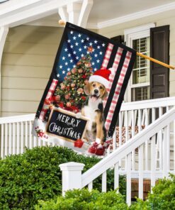 merry christmas beagle flag 8013