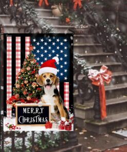 merry christmas beagle flag 8150