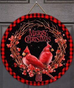 merry christmas cardinal wooden sign trl1564wd 6795