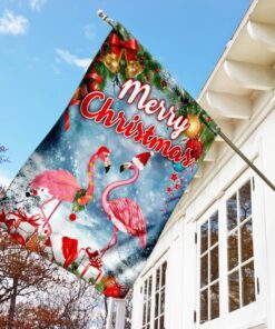 merry christmas flamingo flag 2818