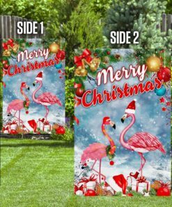 merry christmas flamingo flag 3470