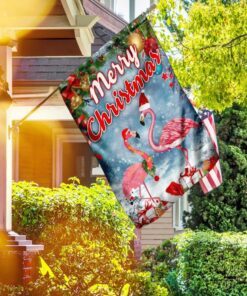 merry christmas flamingo flag 4913