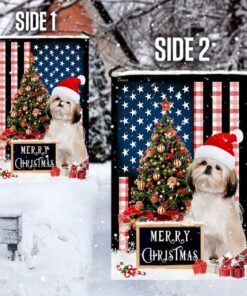 merry christmas shih tzu flag 2715