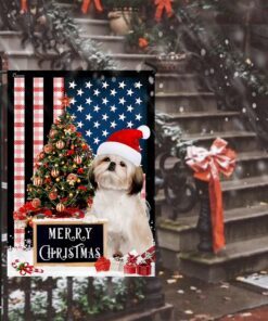 merry christmas shih tzu flag 5983