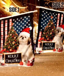 merry christmas shih tzu flag 6025