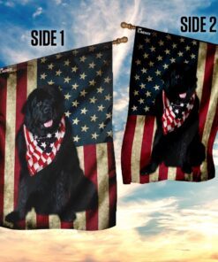 newfoundland dog american flag 7160