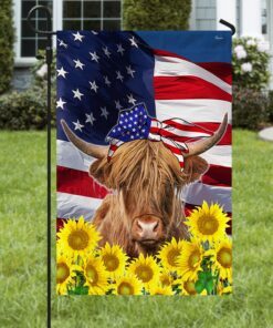 patriotic highland cow flag sunflower 4th of july tqn207fv1 5505