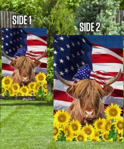 patriotic highland cow flag sunflower 4th of july tqn207fv1 8244