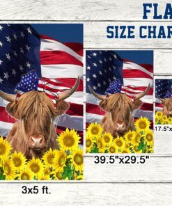 patriotic highland cow flag sunflower 4th of july tqn207fv1 8765