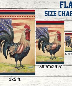 patriotic rooster 4th of july flag tqn1294f 3996