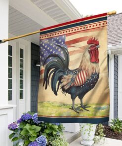 patriotic rooster 4th of july flag tqn1294f 8056