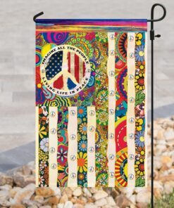 people living life in peace hippie flag 3477