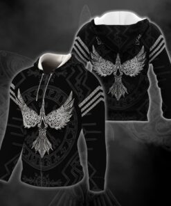 personalized 3d zip hoodie viking raven bnt66zhct 7733