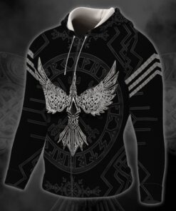 personalized 3d zip hoodie viking raven bnt66zhct 8924