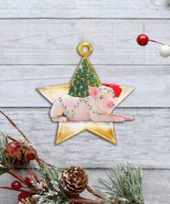 pig christmas custom shaped ornament star ntb392o 8712