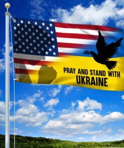 pray and stand with ukraine american grommet flag thn3797gf 1221