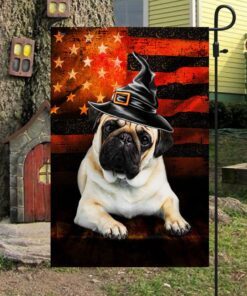 pug dog halloween flag qnn541f 1204