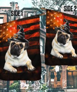 pug dog halloween flag qnn541f 3637