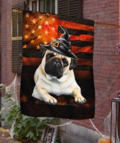 pug dog halloween flag qnn541f 6695