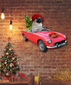 pug dog hanging metal sign winter nnt1350ms 7943