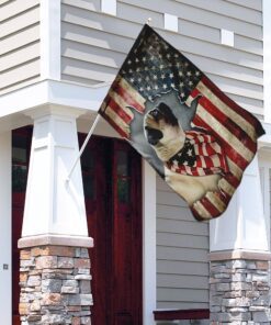 pug happy 4th of july. american us flag 1779