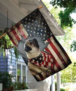 pug happy 4th of july. american us flag 5005