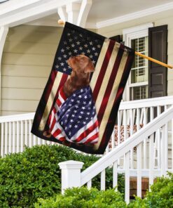 red fox labrador american patriot flag 3366