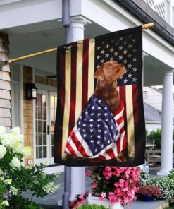 red fox labrador american patriot flag 6310