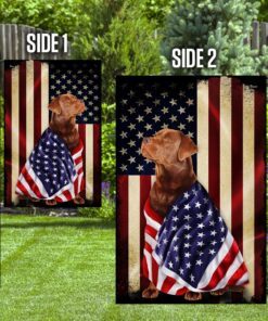 red fox labrador american patriot flag 6571