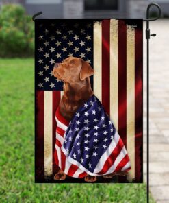 red fox labrador american patriot flag 8868