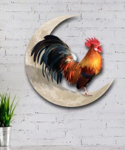 rooster and moon hanging metal sign qnk1005msv1 8474