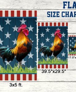 rooster cock 4th of july flag tqn201f 7598