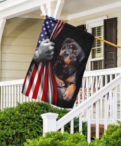 rottweiler dog lover american us flag 1277