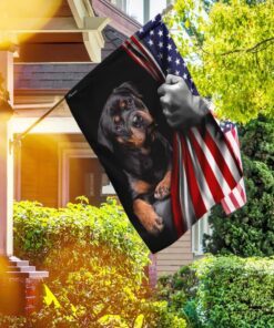 rottweiler dog lover american us flag 1365