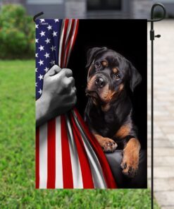 rottweiler dog lover american us flag 2047