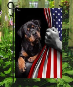 rottweiler dog lover american us flag 3810