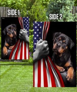 rottweiler dog lover american us flag 6418