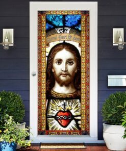 sacred heart of jesus. christian door cover 3374