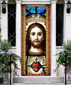 sacred heart of jesus. christian door cover 5811