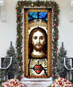 sacred heart of jesus. christian door cover 6497