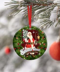 santa claus is coming to town ceramic ornament 7066