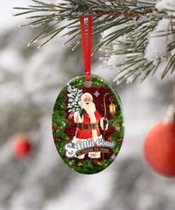 santa claus is coming to town ceramic ornament 8482