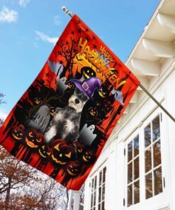 schnauzer happy halloween flag 4433