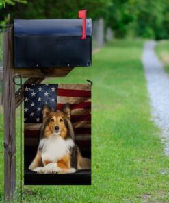 shetland sheepdog american flag 1295