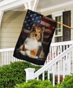 shetland sheepdog american flag 1705