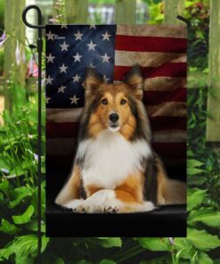 shetland sheepdog american flag 4707