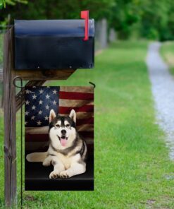 siberian husky american flag 3454