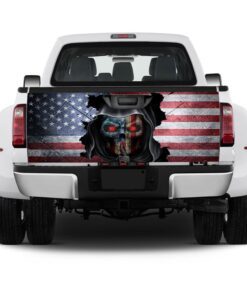 skull american truck tailgate decal sticker wrap 1452