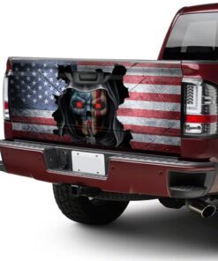 skull american truck tailgate decal sticker wrap 4196