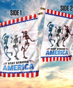 skull dancing stay strong america 4th july flag 3090